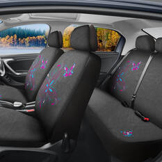 SCA Butterfly Seat Cover Pack Pink/Blue Adjustable Headrests Airbag Compatible 30&06H SAB, , scanz_hi-res