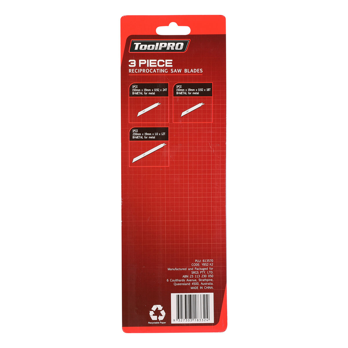 ToolPRO 3 Piece Reciprocating Saw Blades, , scanz_hi-res