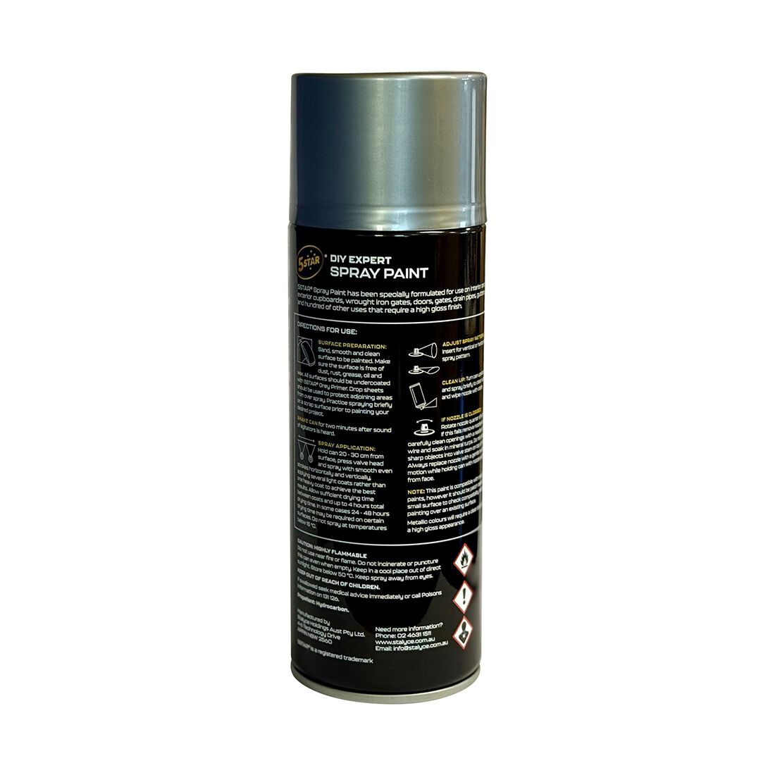 5 Star Enamel Spray Paint Chrome 250g, , scanz_hi-res