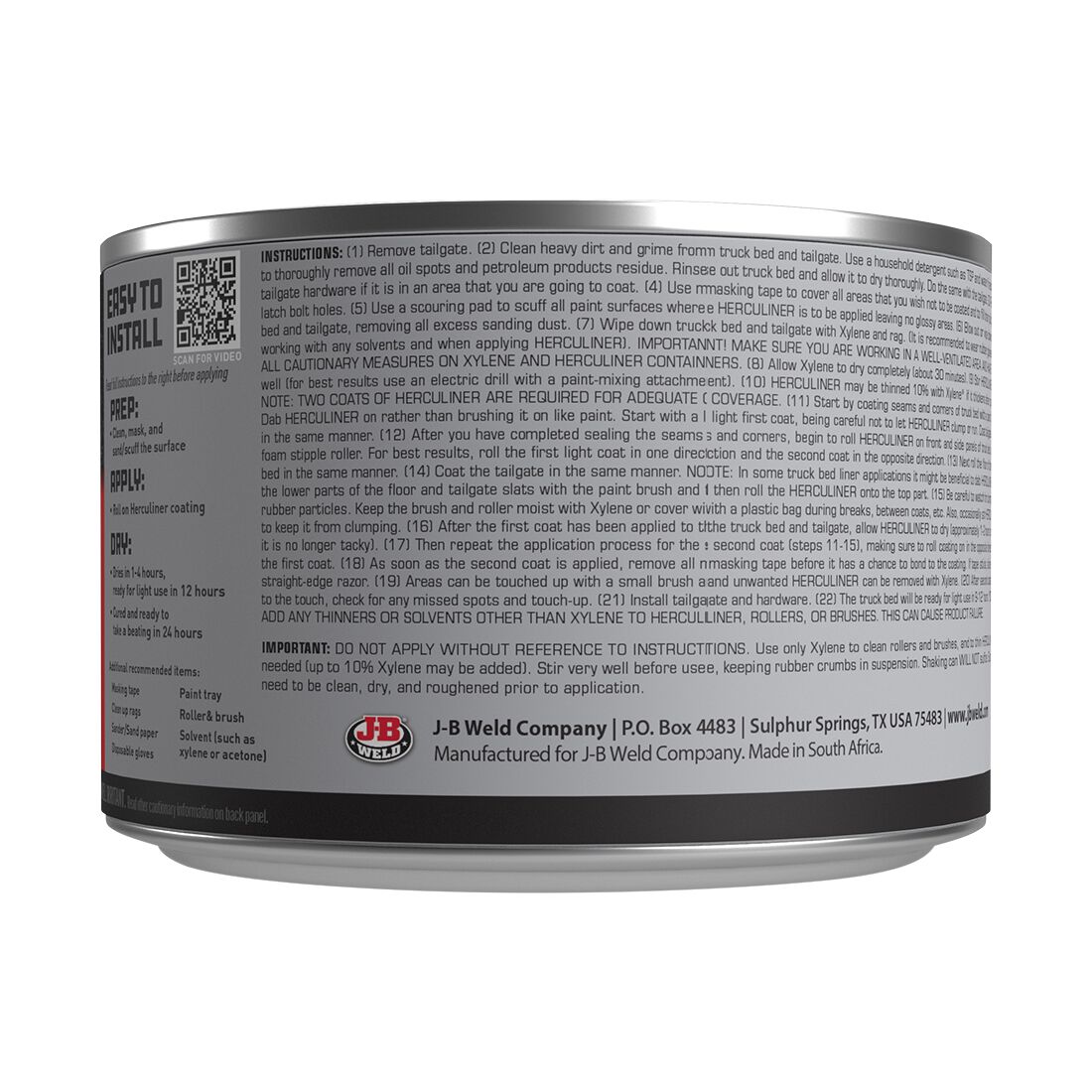 Herculiner Paint Bed Liner Protective Coating Paint 946mL, , scanz_hi-res