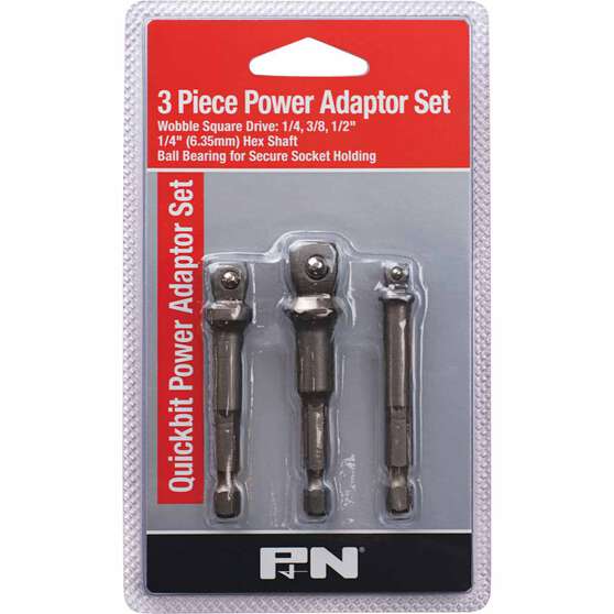 P&N Workshop Quickbit Power Adaptor Set 3 Piece, , scanz_hi-res