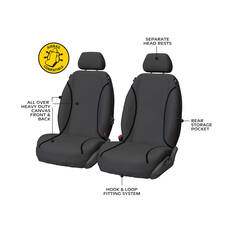 Tradies Canvas Ready Made Seat Covers Front Pair Grey suits Triton, , scanz_hi-res