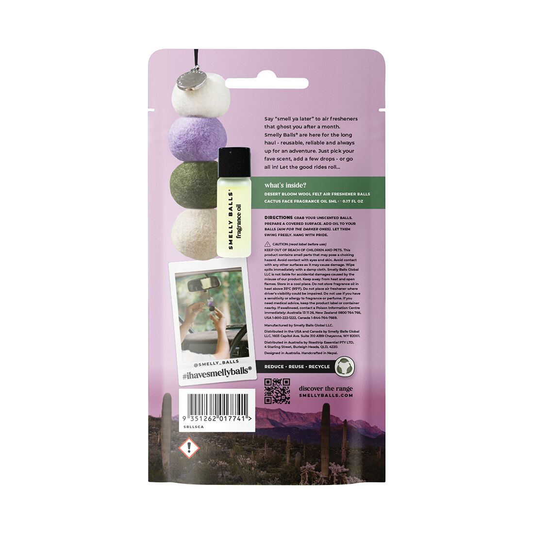 Smelly Balls Air Freshener Set Desert - Cactus Face 5ml, , scanz_hi-res