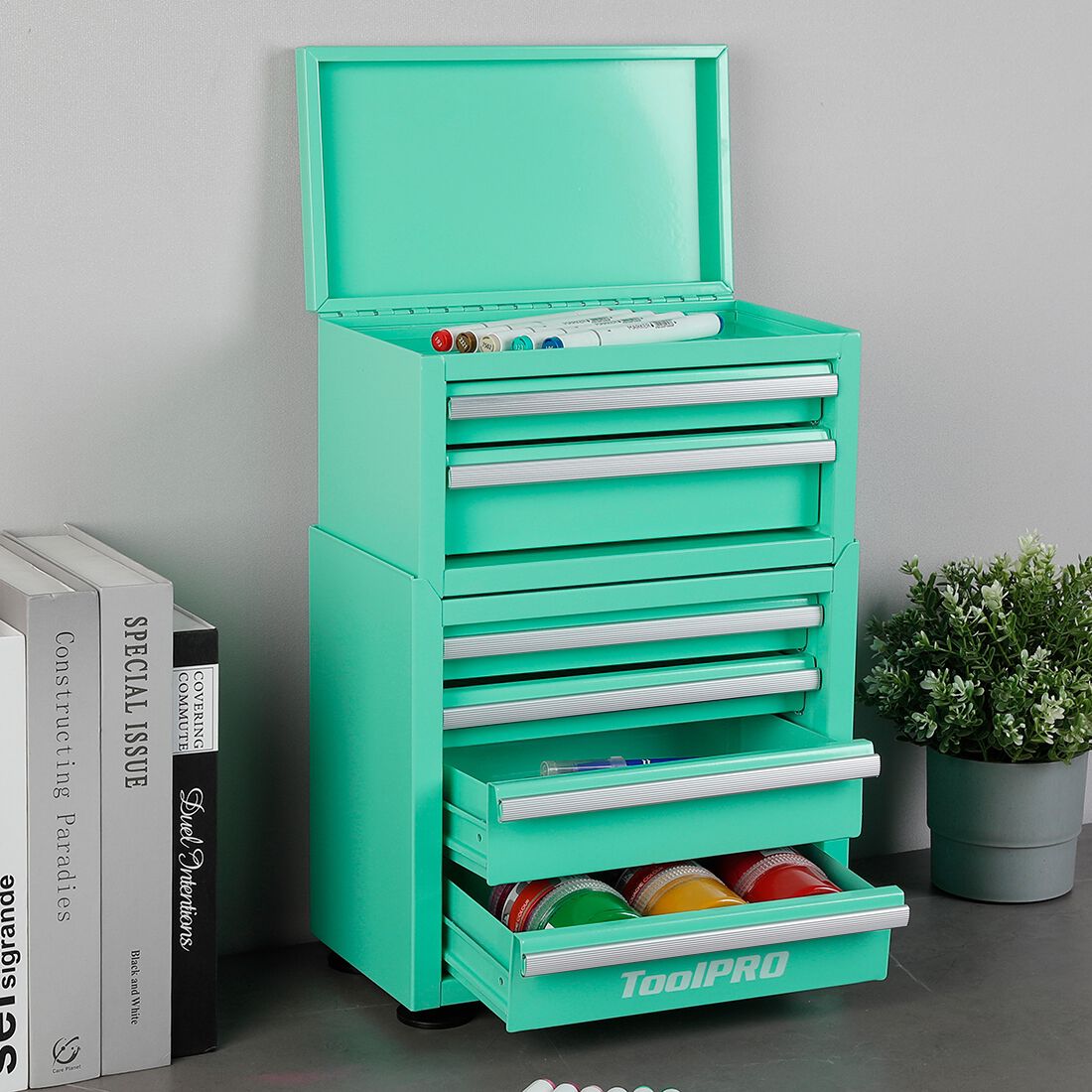 ToolPRO Mini Tool Chest 2 Drawer Aqua, , scanz_hi-res