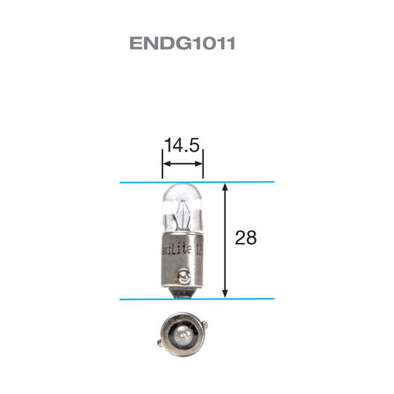 ENDURALIGHT Automotive Globes - Dash/ Numberplate T8.5MM 12V, 4W, BA9S, , scanz_hi-res