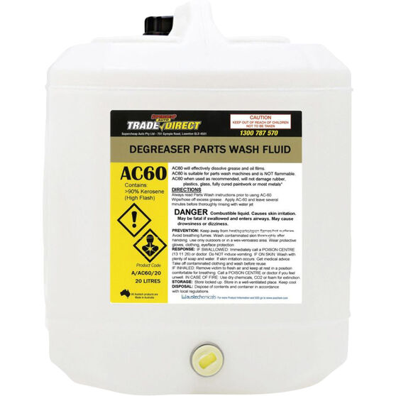 Trade Direct Non Flammable Parts Washer Fluid, 20 Litre ST/AC60/20 Supercheap Auto New Zealand