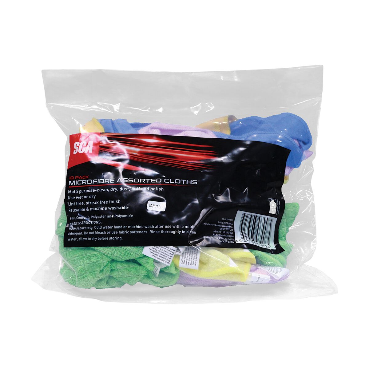 SCA Microfibre Cloths Assorted 10 Pack, , scanz_hi-res