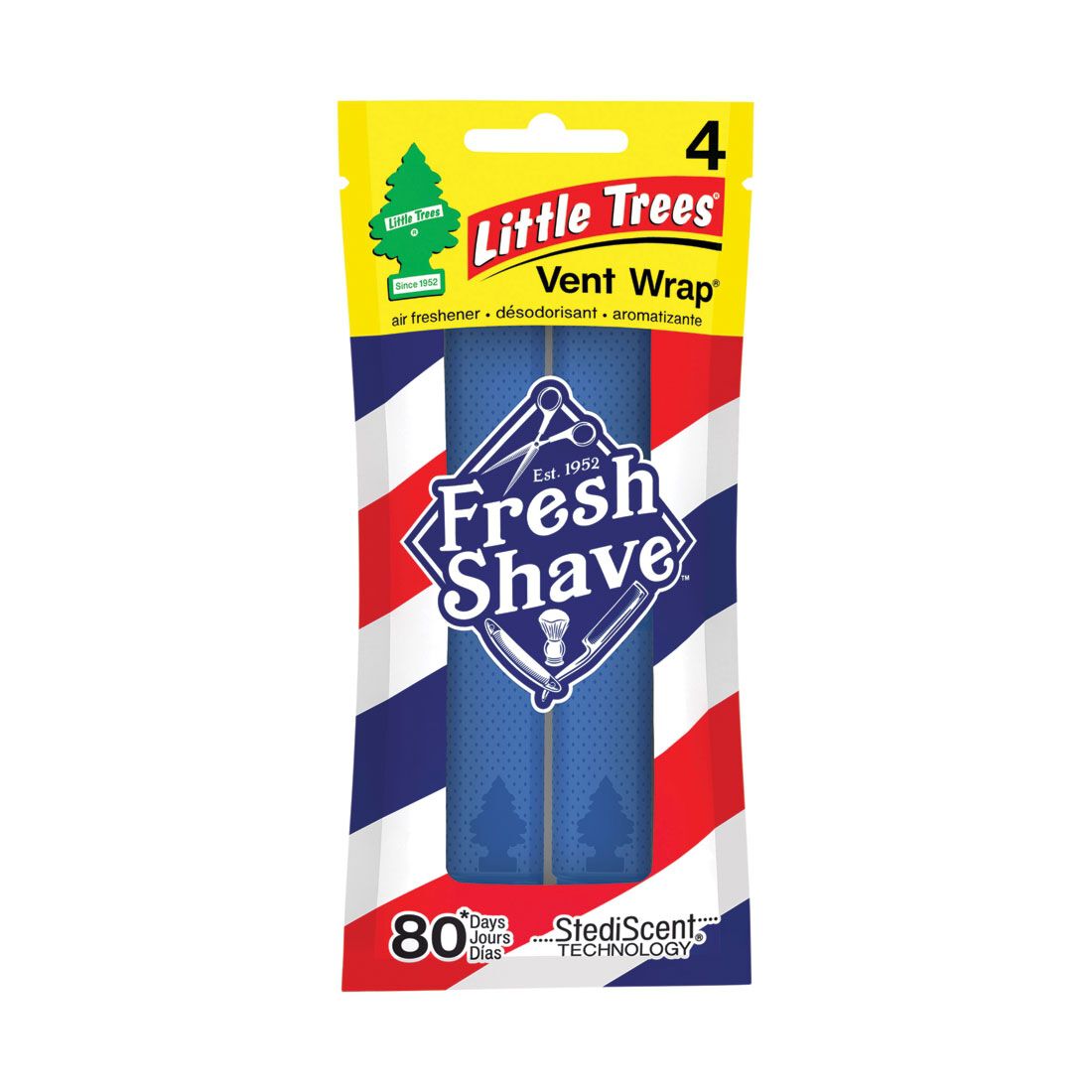 Little Trees 4 Pack New Vent Wrap Fresh Shave, , scanz_hi-res