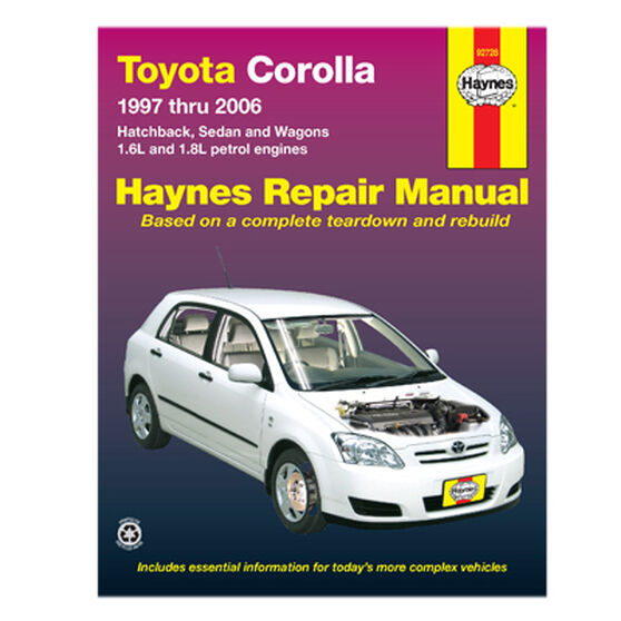 Haynes Car Manual For Toyota Corolla 1997-2006 - 92728, , scanz_hi-res