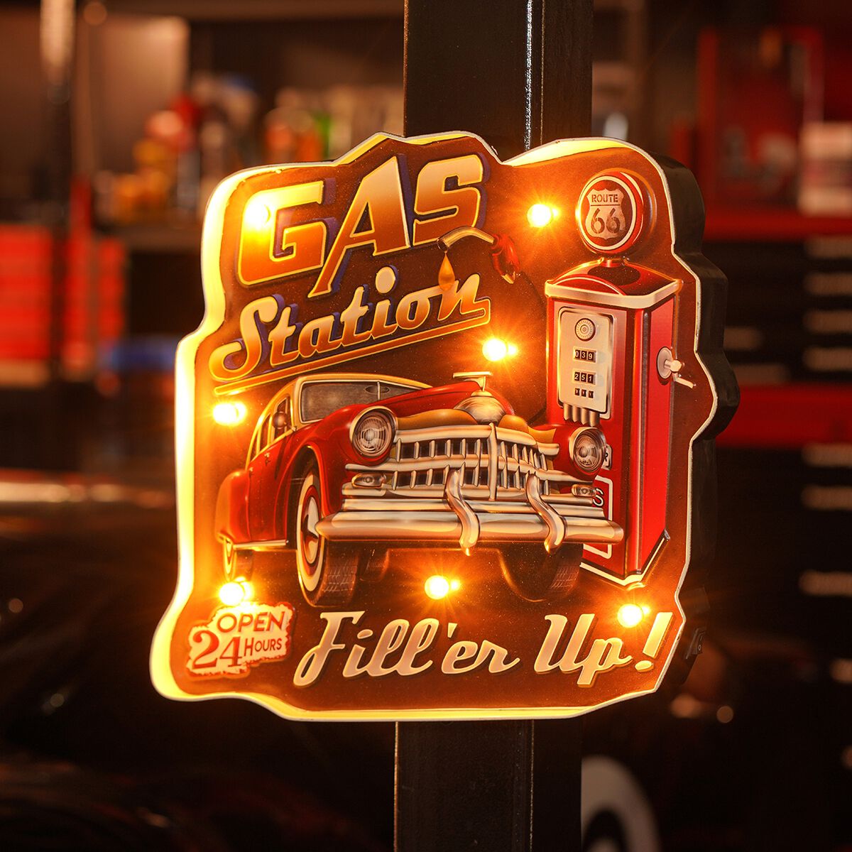 LED Gas Station Tin Sign, , scanz_hi-res