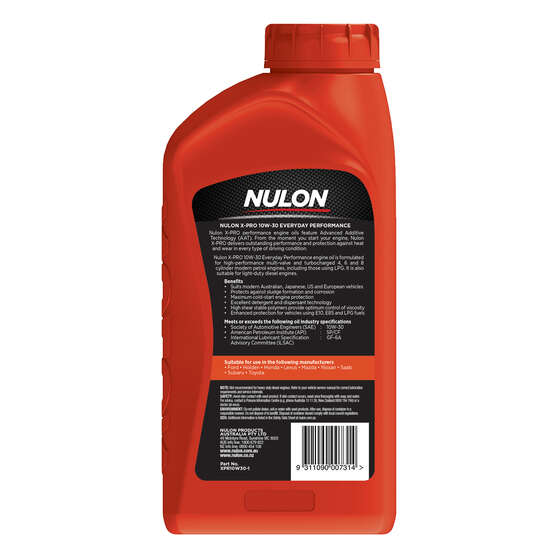 Nulon X-Pro 10W-30 Everyday Performance 1 Litre, , scanz_hi-res