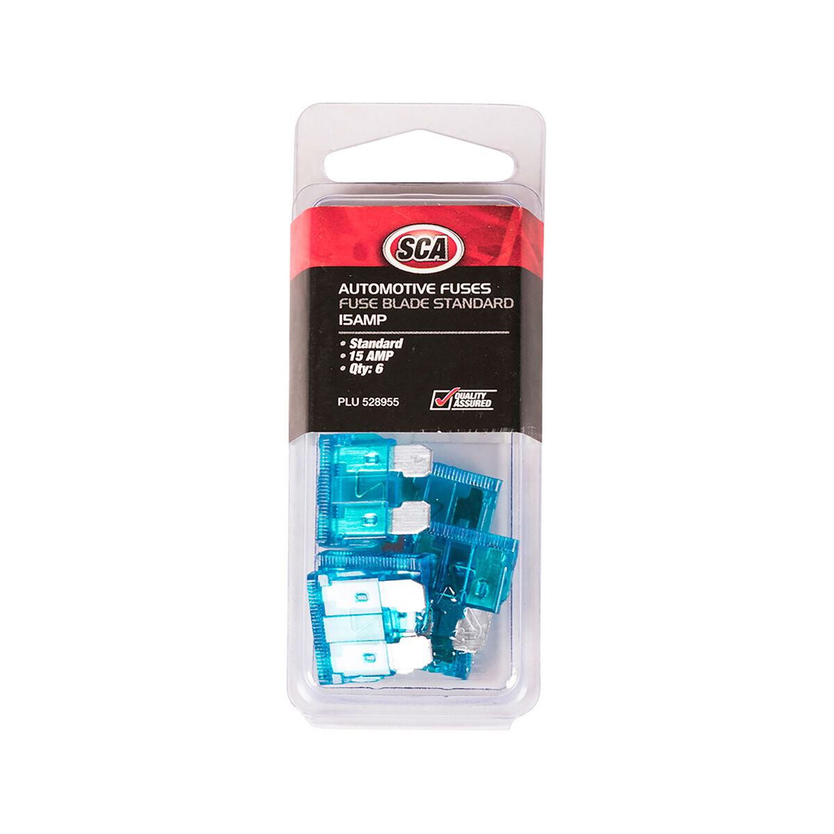 SCA Automotive Fuses - Standard Blade, 15 Amp, 6 Piece, , scanz_hi-res
