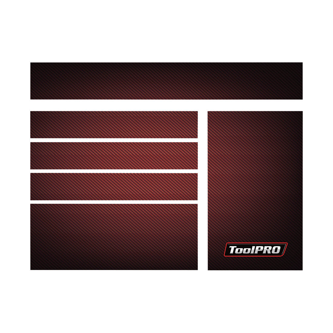 ToolPRO Tool Cabinet Magnet Fascia Set - Red Carbon Fibre, Suits 41" Cabinet, , scanz_hi-res