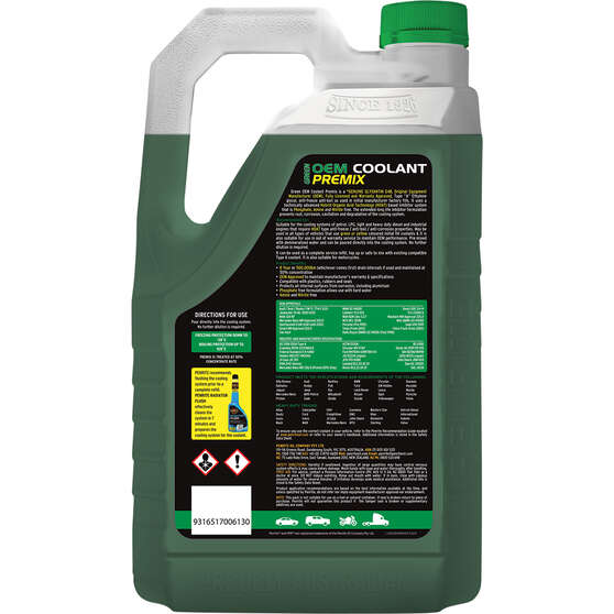 Penrite Green Long Life Anti Freeze / Anti Boil Coolant Premix - 5 Litres, , scanz_hi-res