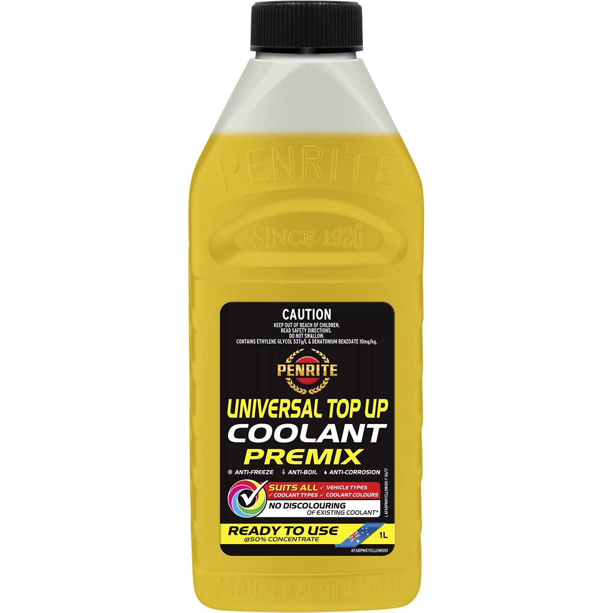 Penrite Yellow Universal Top Up Coolant Premix - 1 Litre, , scanz_hi-res