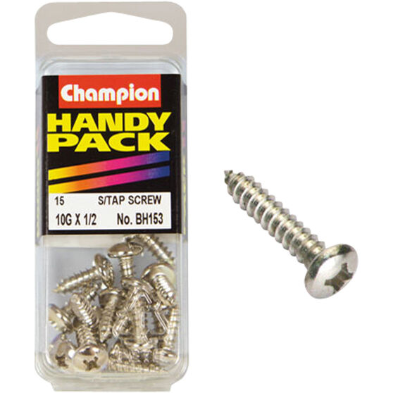 Champion Handy Pack Self-Tapping Screws BH153, 10G x 1/2", , scanz_hi-res