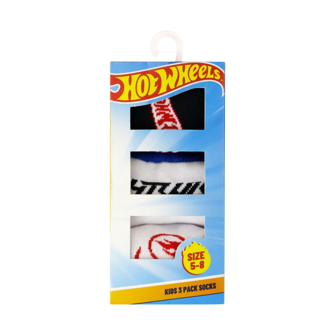 Hot Wheels Kids Socks 3 Pack Size 5-8, , scanz_hi-res