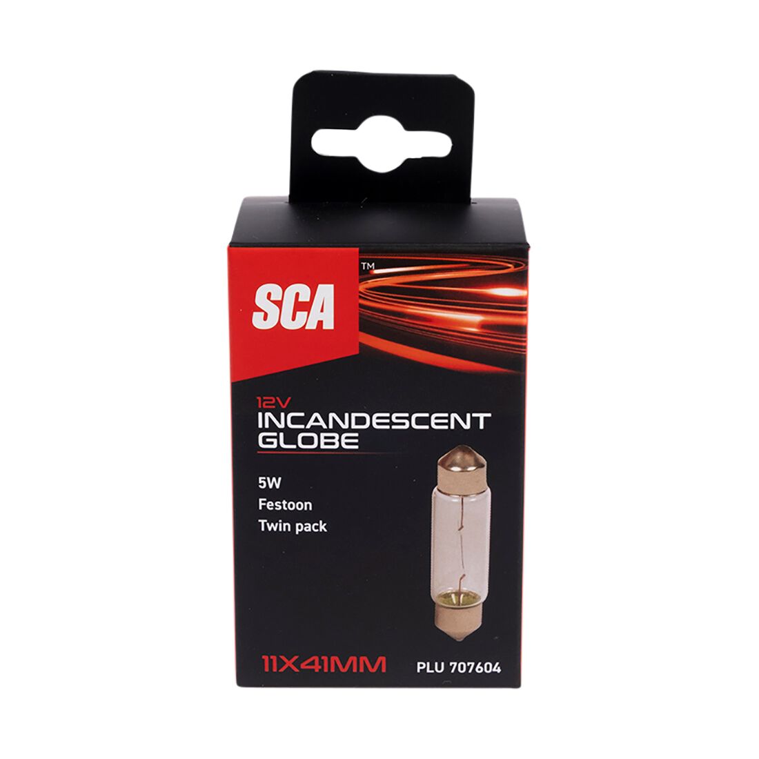 SCA Incandescent Globe - 11X41MM 12V 5W - 2 Pack, , scanz_hi-res