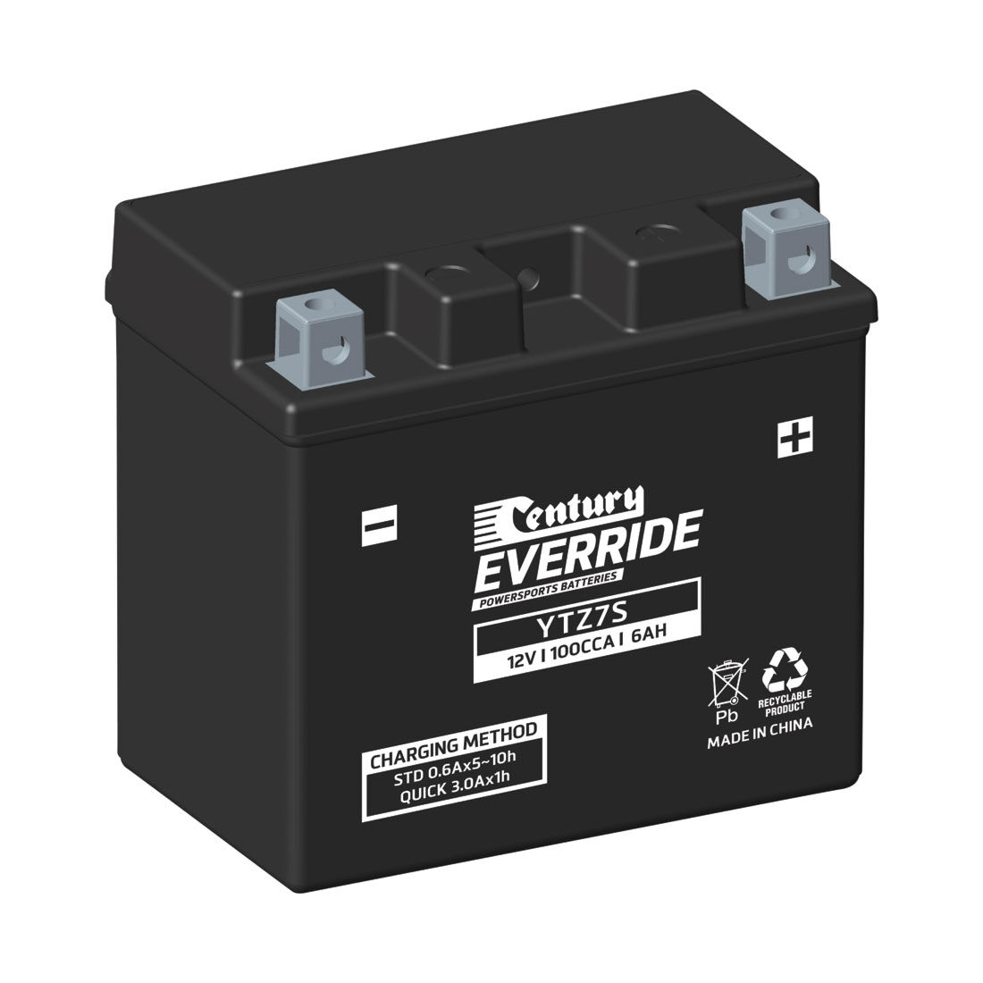 Century EverRide Powersports Battery YTZ7S, , scanz_hi-res