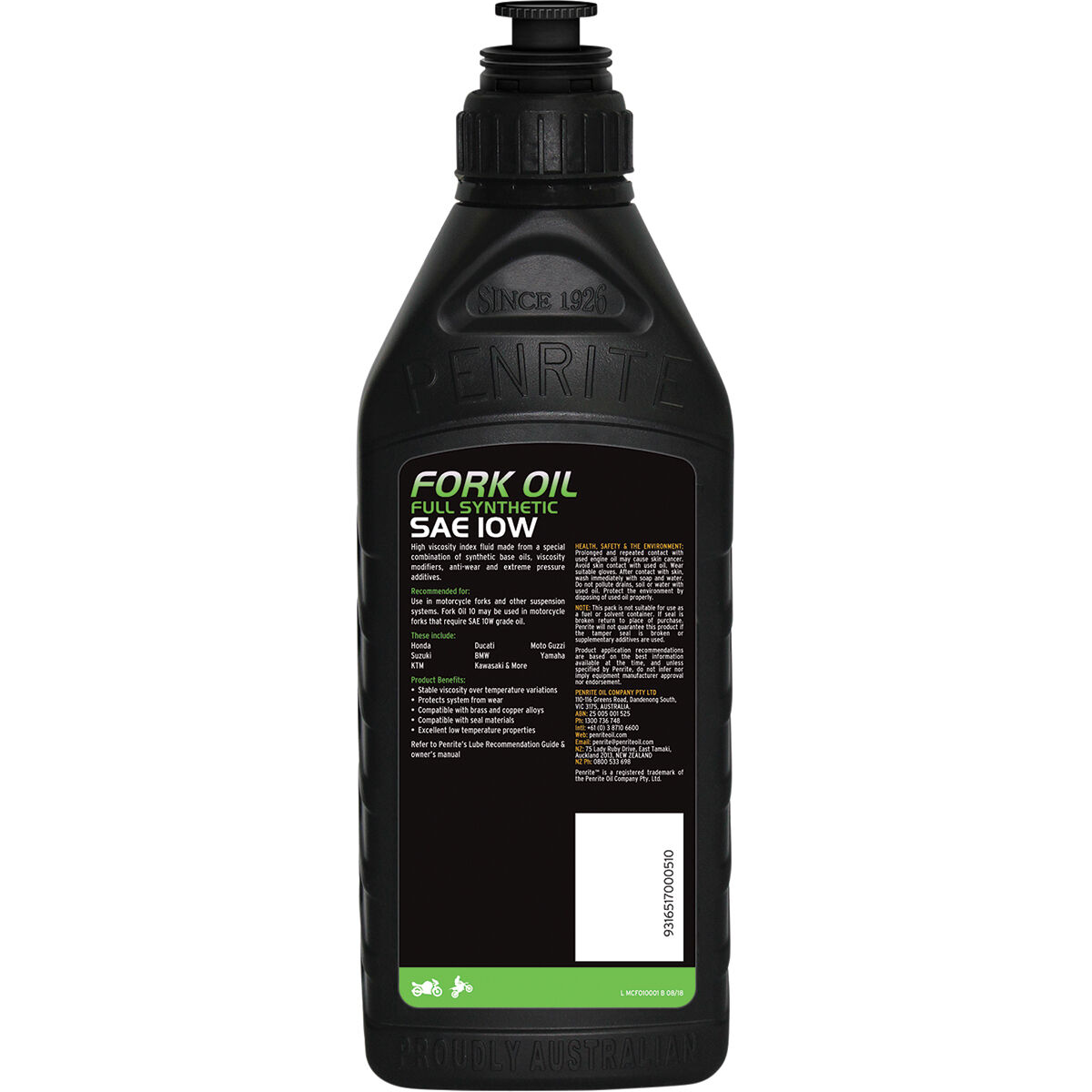 Penrite  Fork Oil 10 - 1 Litre, , scanz_hi-res