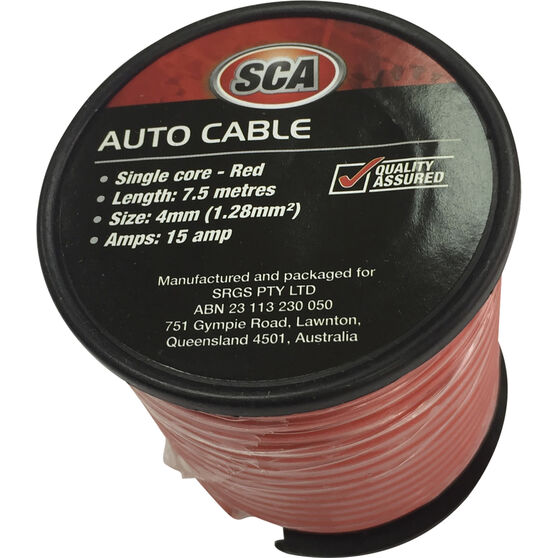 SCA Automotive Cable - Single Core, 15A 4mm x 7.5m, Red, , scanz_hi-res