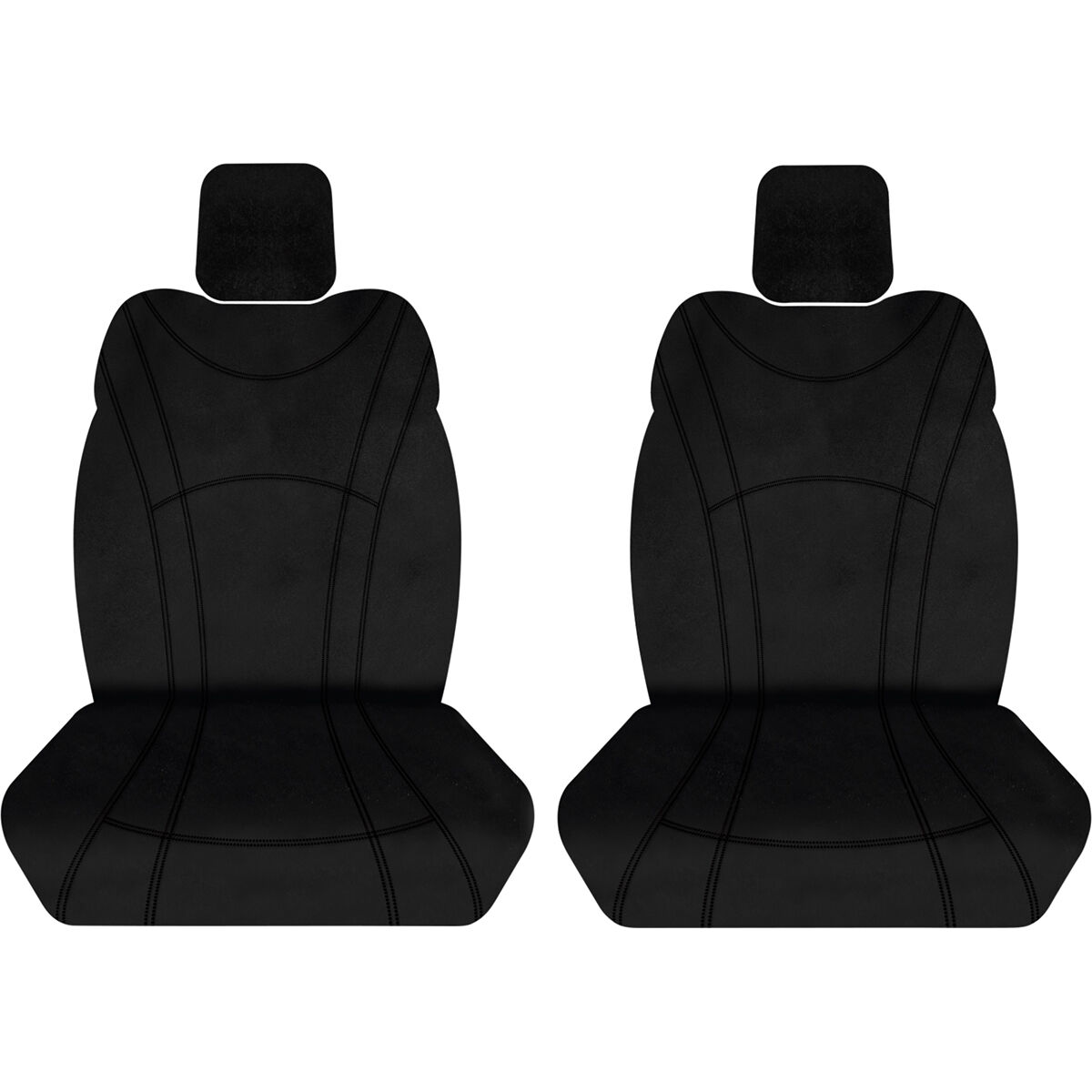 Getaway Neoprene Ready Made Seat Covers Front Pair Black suits BT50/DMAX, , scanz_hi-res