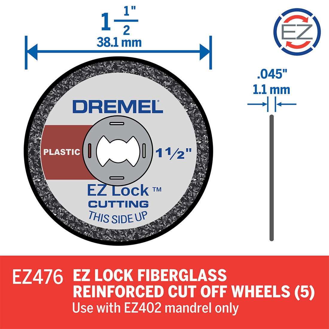 Dremel 5pk Ez Lock 38mm Plastic Cut Off Wheel Disc, , scanz_hi-res