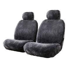 Gold CLOUDLUX Sheepskin Seat Covers - Slate Adjustable Headrests Size 30 Front Pair Airbag Compatible Slate, Slate, scanz_hi-res