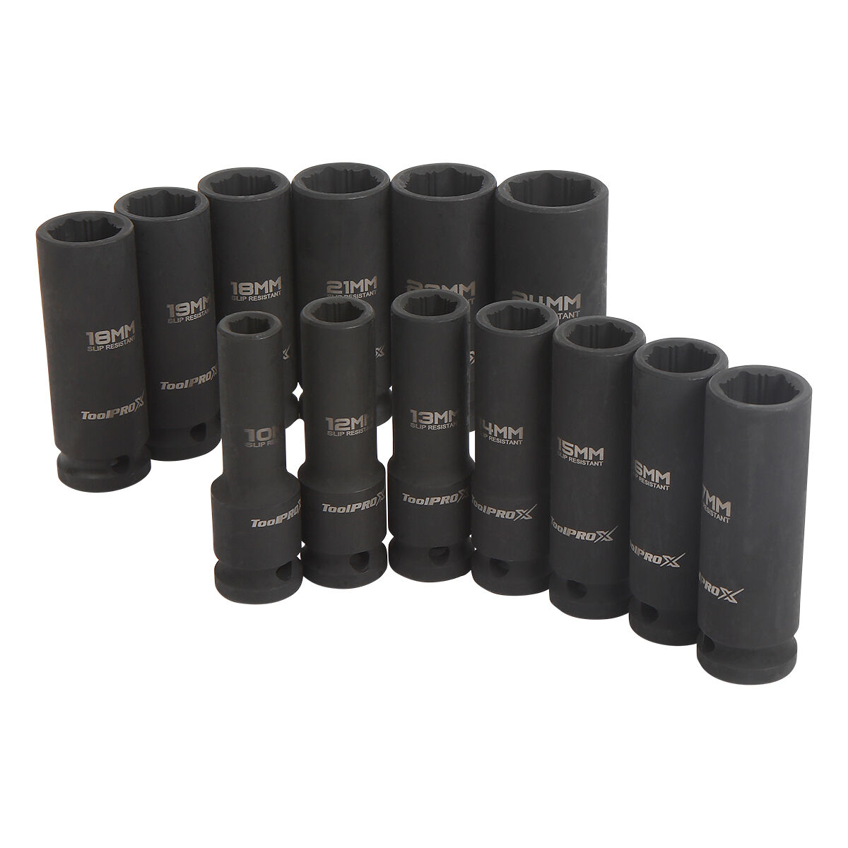 ToolPRO-X Impact Socket Set 1/2" Drive Metric 13 Piece, , scanz_hi-res