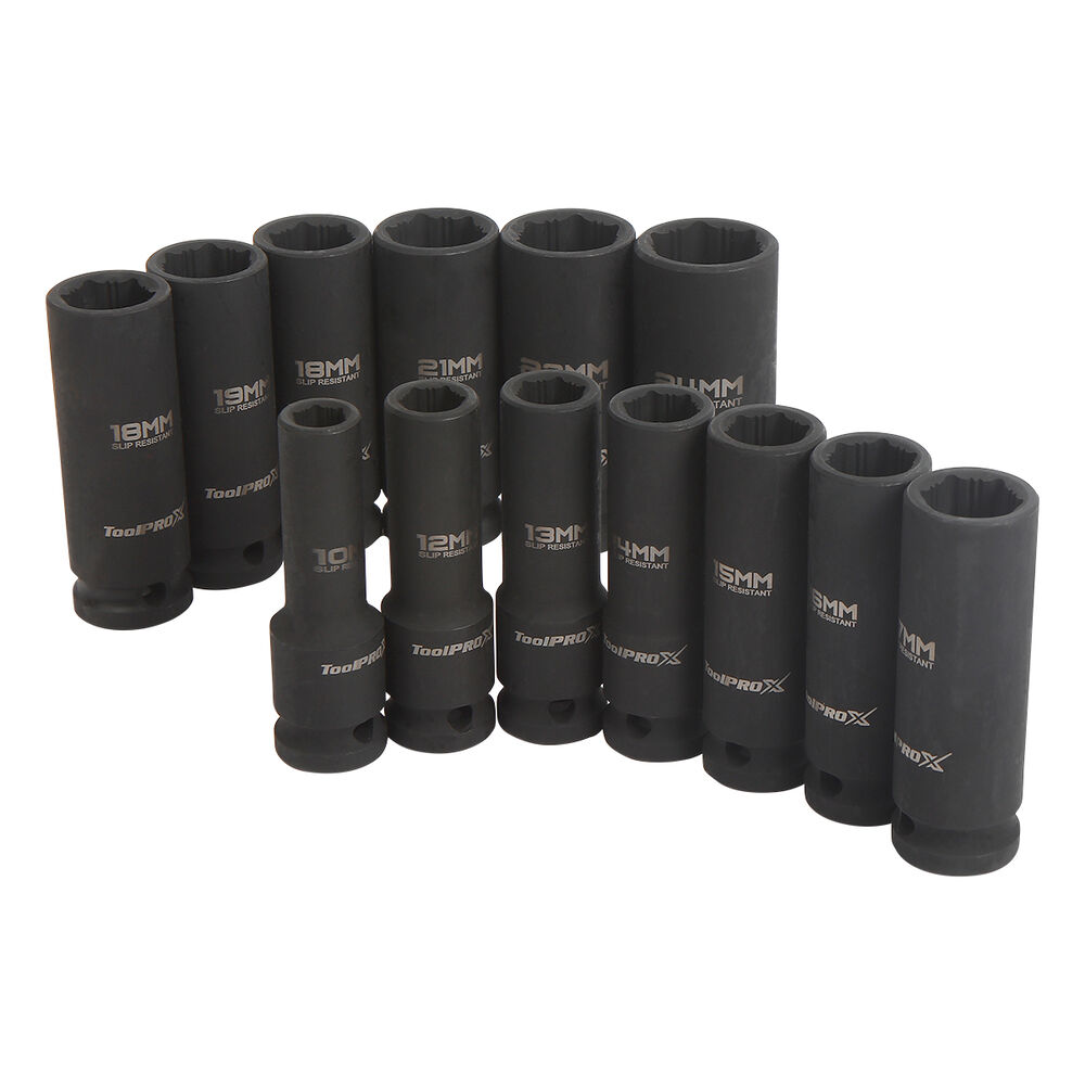 ToolPROX Impact Socket Set 1/2" Drive Metric 13 Piece Supercheap