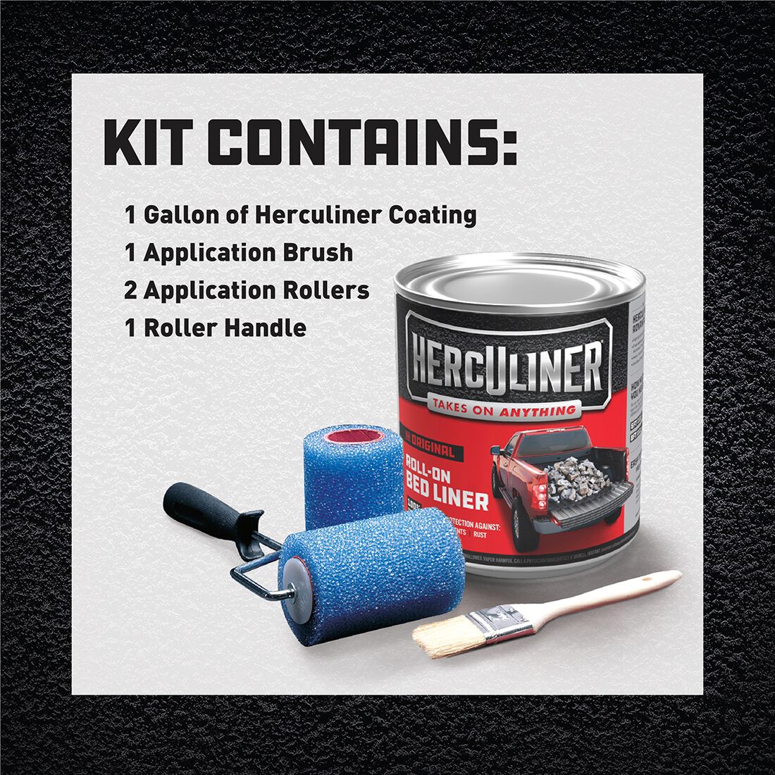 Herculiner Bed Liner Protective Coating Kit with Rollers 3.78 Litres, , scanz_hi-res