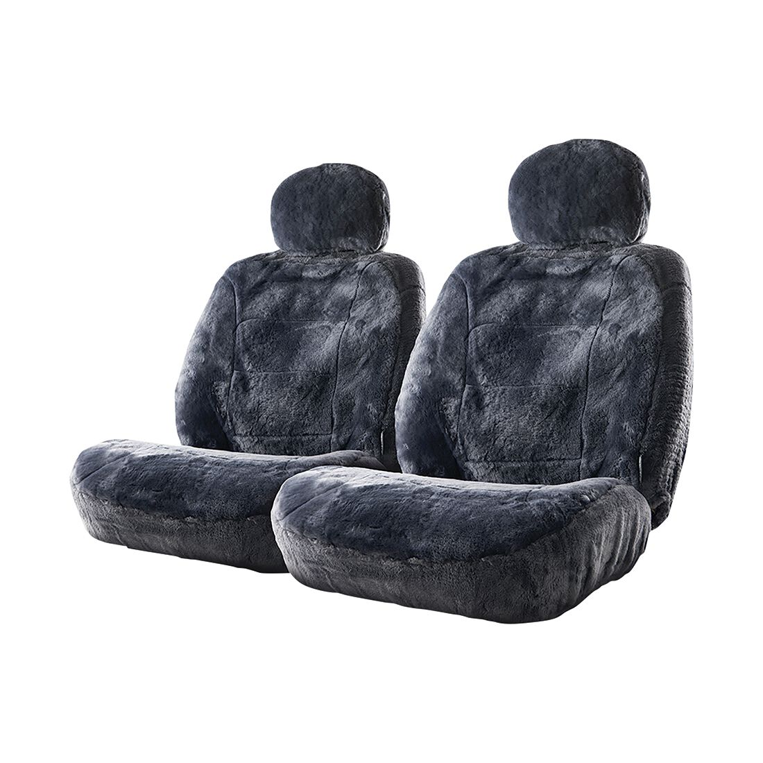 Silver CLOUDLUX Sheepskin Seat Covers - Slate Adjustable Headrests Size 30 Airbag Compatible, , scanz_hi-res