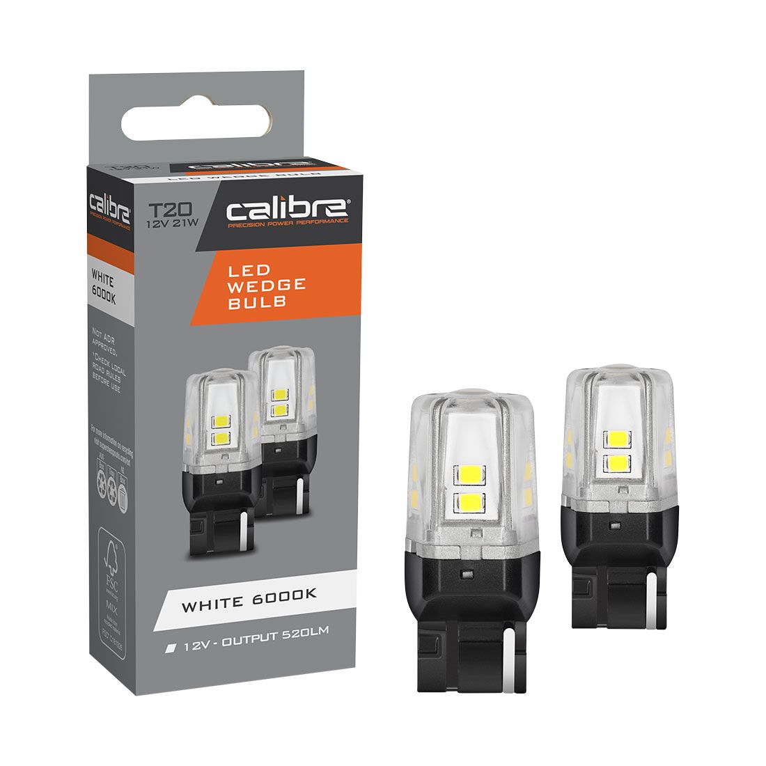 Calibre Automotive Globes - LED Wedge 12V, 21W, T20, , scanz_hi-res