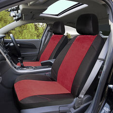 SCA Cord Seat Covers Red/Black Adjustable Headrests Airbag Compatible, , scanz_hi-res