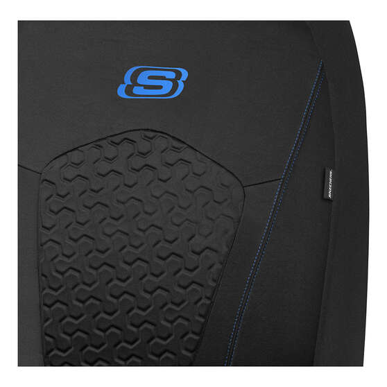 Skechers Gel Memory Foam Seat Covers Black/Blue Adjustable Headrests Airbag Compatible 30SAB, , scanz_hi-res