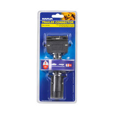 Narva Trailer Adaptor 7 Pin Large Round Socket to 7 Pin Flat Plug, , scanz_hi-res