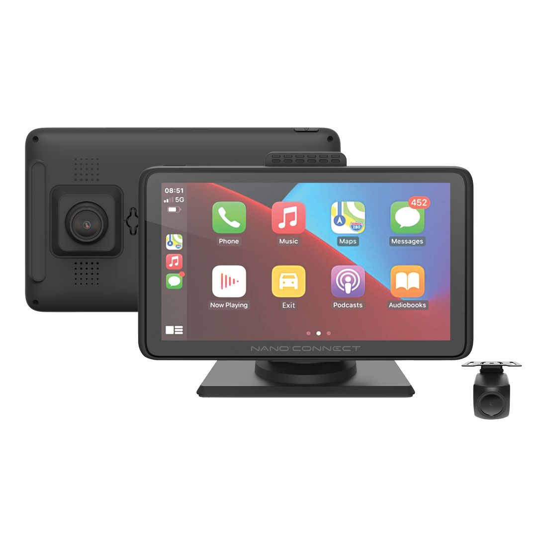 Nanocam Connect Wireless Smart Monitor 1080p Dash & Reverse Cam Kit NC-722DVR, , scanz_hi-res