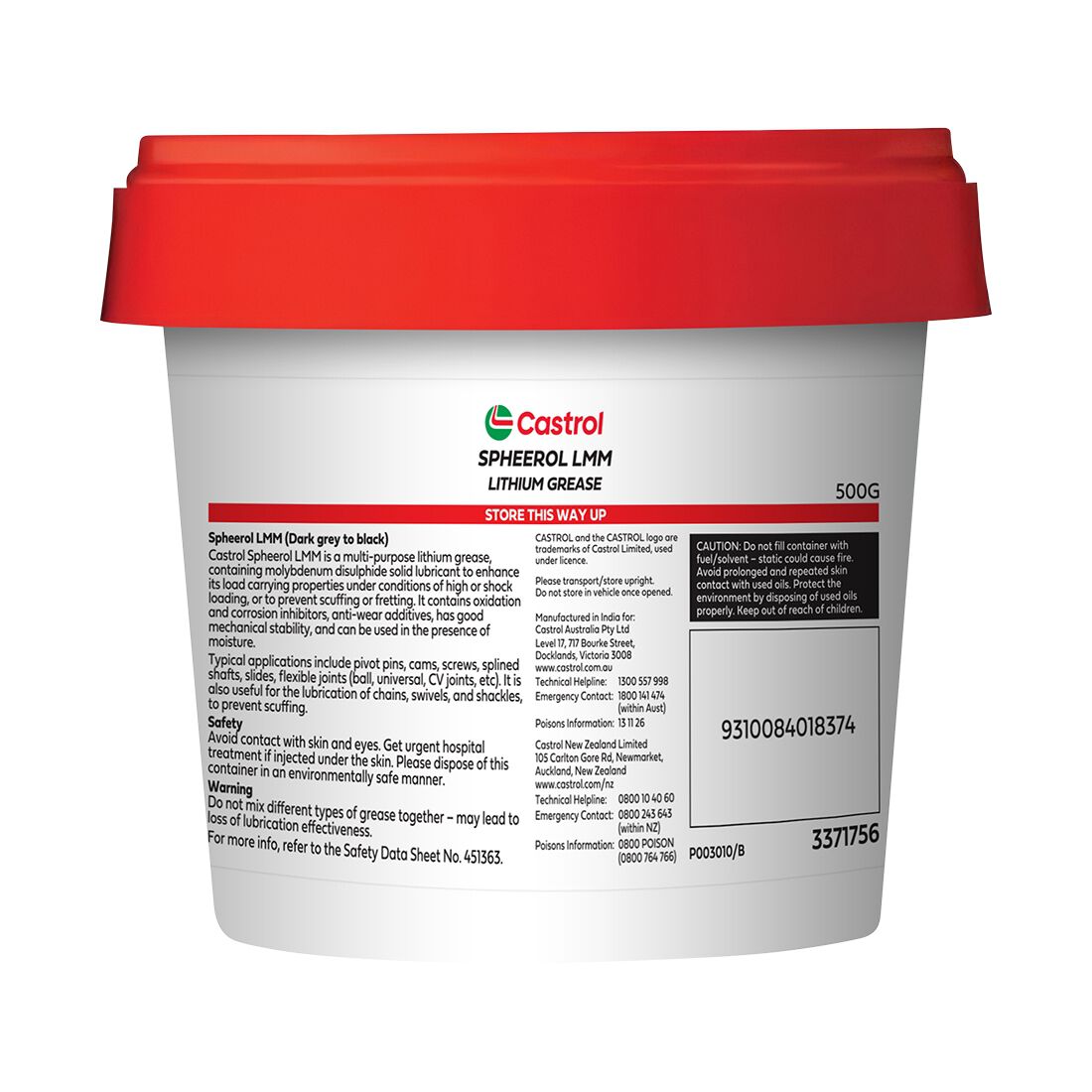 Castrol Grease Tub Spheerol LMM 500g, , scanz_hi-res