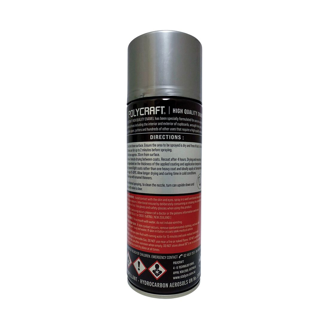 Polycraft High Quality Enamel Spray Paint - Matte Silver, , scanz_hi-res