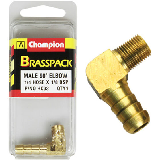 Champion Male Brass Pack 90° Elbow HC33, 1/4" x 1/8", , scanz_hi-res