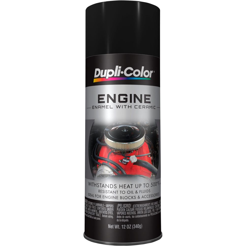 DupliColor Engine Enamel Aerosol Paint Satin Black 340g Supercheap