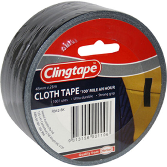 Clingtape Cloth Tape Black - 48mm x 25m, , scanz_hi-res
