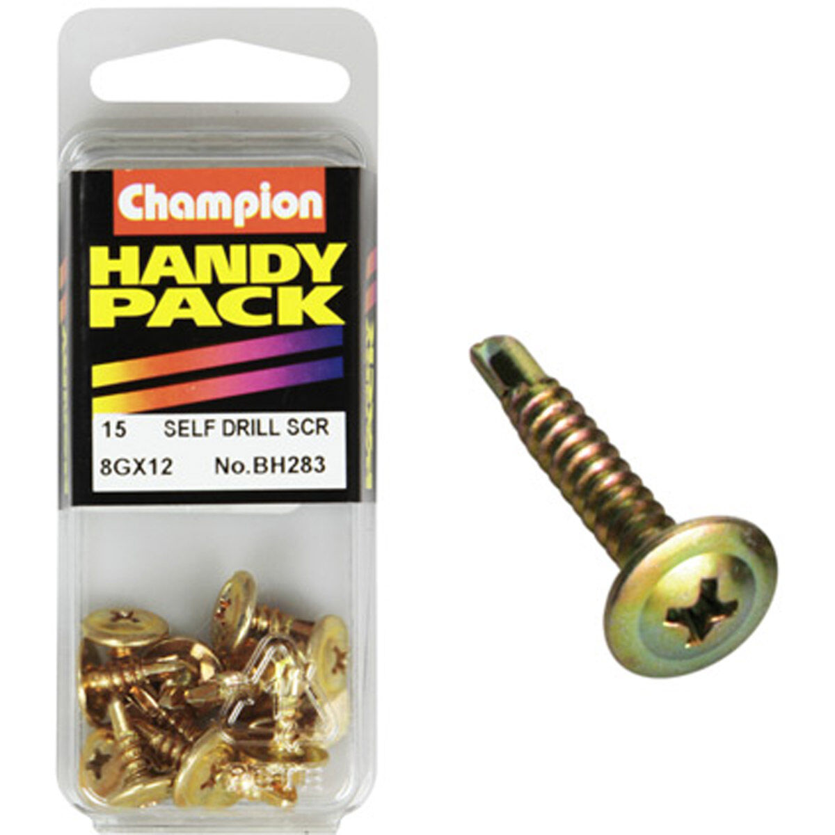 Champion Self Drilling Screws - 8G X 22, BH283, Handy Pack, , scanz_hi-res