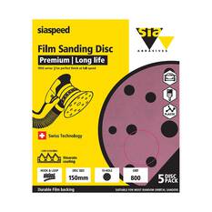 SIA Abrasives 150mm Premium Wet & Dry Sanding Disc, 1950 Series, 8 Hole, 800 Grit, 5 Pack, , scanz_hi-res