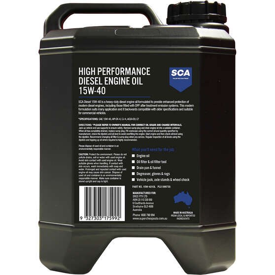 SCA High Performance Diesel Engine Oil 15W-40 10 Litre, , scanz_hi-res