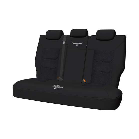 R.M.Williams Woven Seat Covers Black Adjustable Headrests Size 06H Rear Seat, , scanz_hi-res