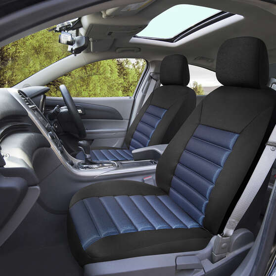 SCA Memory Foam Seat Covers Blue Adjustable Headrests Airbag Compatible, , scanz_hi-res