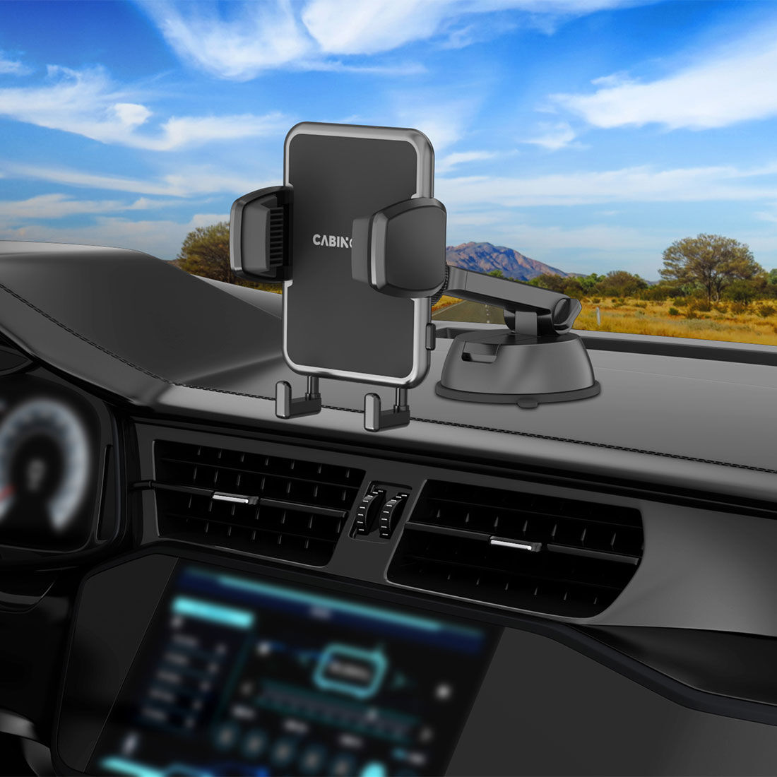 Cabin Crew Phone Holder Suction Mount Expandable Black, , scanz_hi-res