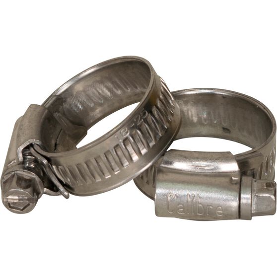 Calibre Hose Clamps - Stainless Steel, Solid Band, 18-25mm, 2 Pieces, , scanz_hi-res