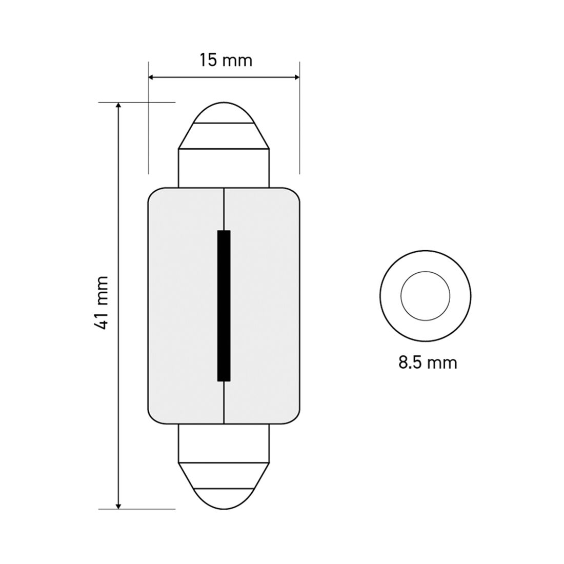 SCA Incandescent Globe - 15X41MM 12V 21W - 2 Pack, , scanz_hi-res